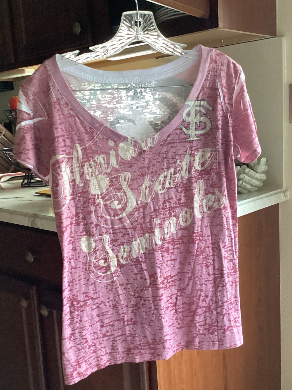 Blue 84 Red Florida State Seminoles Burnout V-Neck Tee